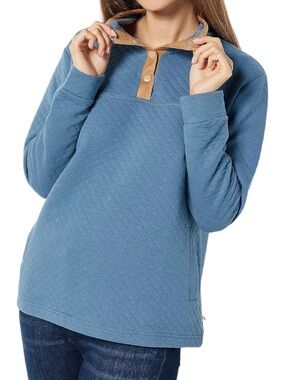 Koolaburra by UGG Blue and Tan Quilted Pullover with Pockets Size L